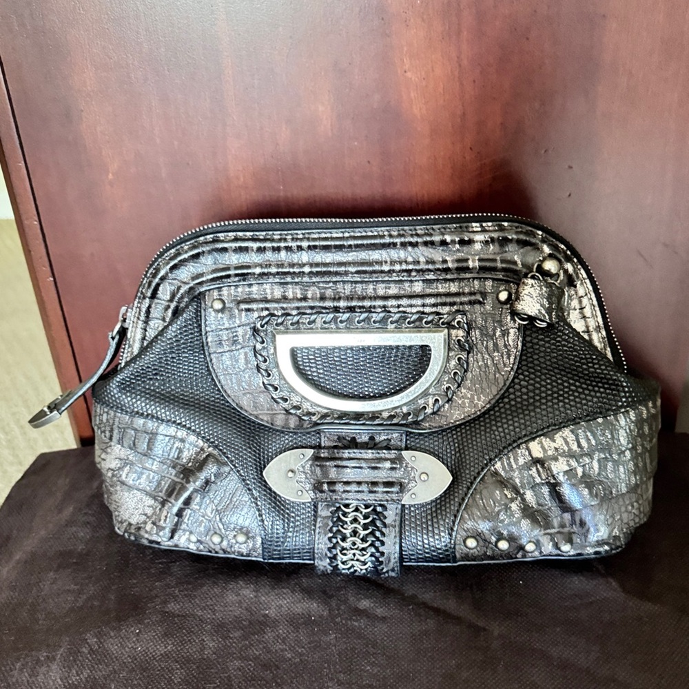 Dior Black and Silver Textured Bag in excellent condition